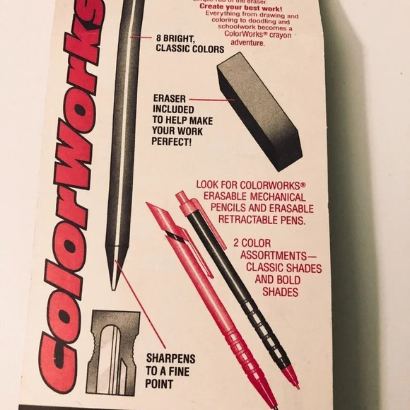 Vintage 1990 Crayola  Erasable Crayons 8 Classic Shades Damaged Packaging - Picture 12 of 14